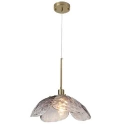 60 -Watt 1-Light Smoke Gray Pendant Light With Glass Shade, Hanging Vintage Ceiling Light Fixture