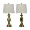 Pair Of 26 In. Soft Gold Metal Balustrade Table Lamps W/USB And Designer Shades -Lamp Parts soft gold fangio lighting table lamps w 1632sg usb 2pk 64 1000