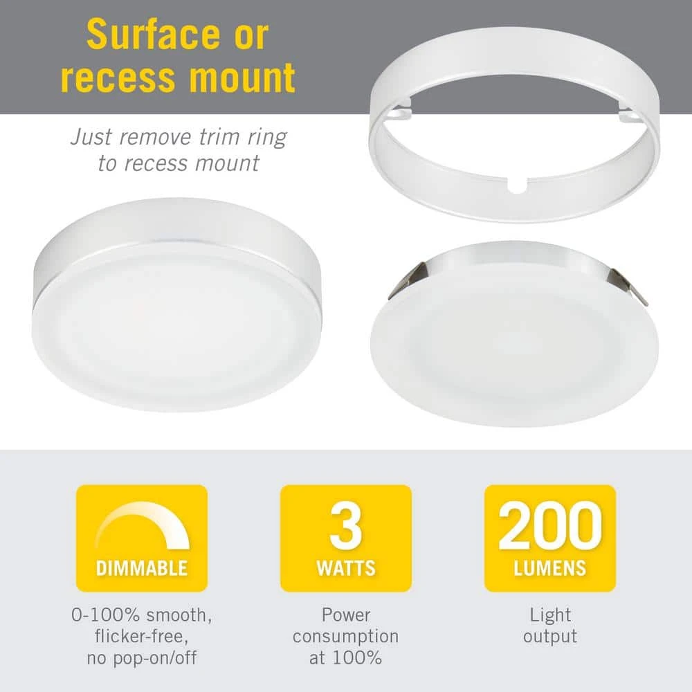 EdgeVue Under Cabinet LED Puck Light 3000K 4 EdgeVue Under Cabinet LED Puck Light 3000K - Image 2