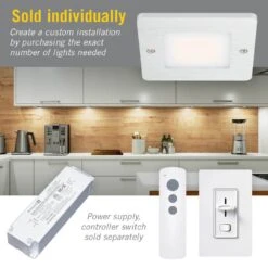 Square Low Profile Under Cabinet LED Puck Light 3000K -Lamp Parts soft white armacost lighting puck lights 228211 44 1000