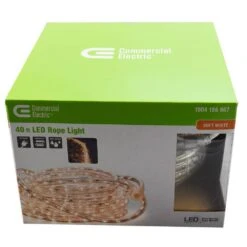 Outdoor/Indoor 40 Ft. Line Voltage (120-Volt) Soft White Flexible Integrated LED Rope Light -Lamp Parts soft white commercial electric rope lights fg 03246 1f 1000