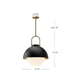 Harper 16 In. 1 Light 60-Watt Steel Shade/Opal Matte Glass Pendant Light -Lamp Parts steel shade opal matte glass alora mood pendant lights pd507216slop 77 1000