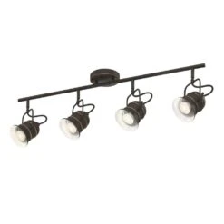 Westinghouse Boswell 3 Ft. 4-Light Oil-Rubbed Bronze With Highlights Track Light Kit -Lamp Parts steel westinghouse track lighting kits 6116800 4f 1000