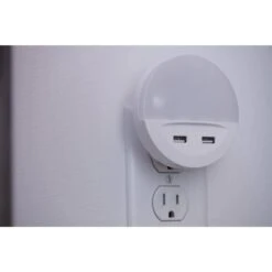 Sylvania Dual USB Dusk To Dawn LED Night Light -Lamp Parts sylvania night lights 60143 1f 1000