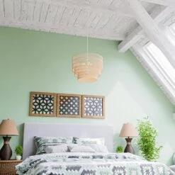 Sessions 5-Light Brown Tiered Rattan Pendant -Lamp Parts tan hampton bay pendant lights hdp98944rat c3 1000