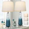 27.5 In. Table Lamps (Set Of 2) With Touch Control, 3-Way Dimmable Modern Glass Bedside Lamps With 2-USB Ports -Lamp Parts teal ltemziiy table lamps ts030 64 1000