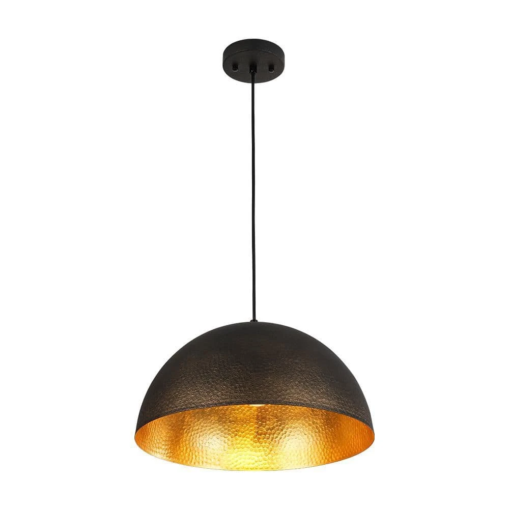 PCover 1-Light 15.7 In.W Texture Black Modern Farmhouse Industrial Metal Dome Pendant Light For Kitchen 10 PCover 1-Light 15.7 In.W Texture Black Modern Farmhouse Industrial Metal Dome Pendant Light For Kitchen - Image 8