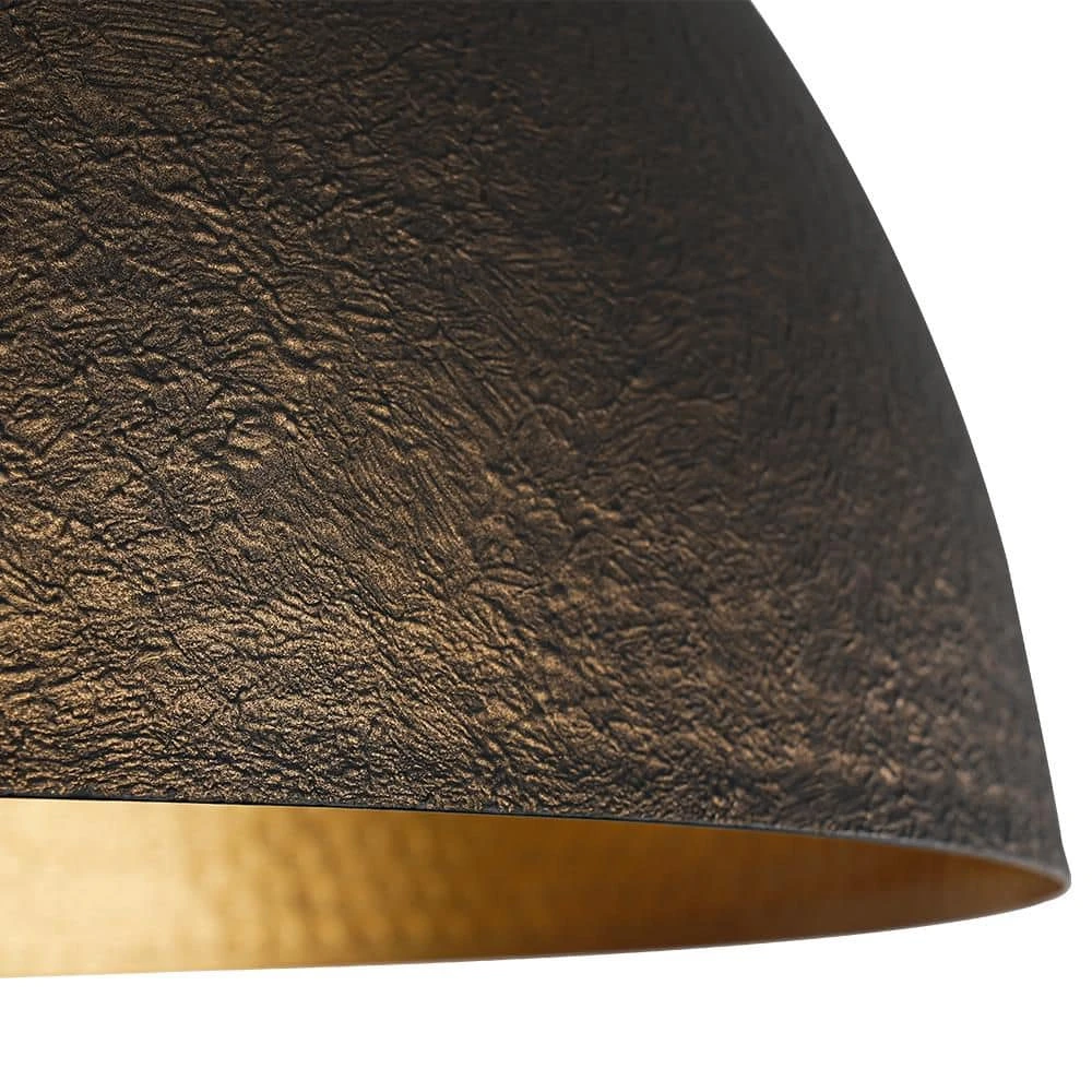 PCover 1-Light 15.7 In.W Texture Black Modern Farmhouse Industrial Metal Dome Pendant Light For Kitchen 7 PCover 1-Light 15.7 In.W Texture Black Modern Farmhouse Industrial Metal Dome Pendant Light For Kitchen - Image 5