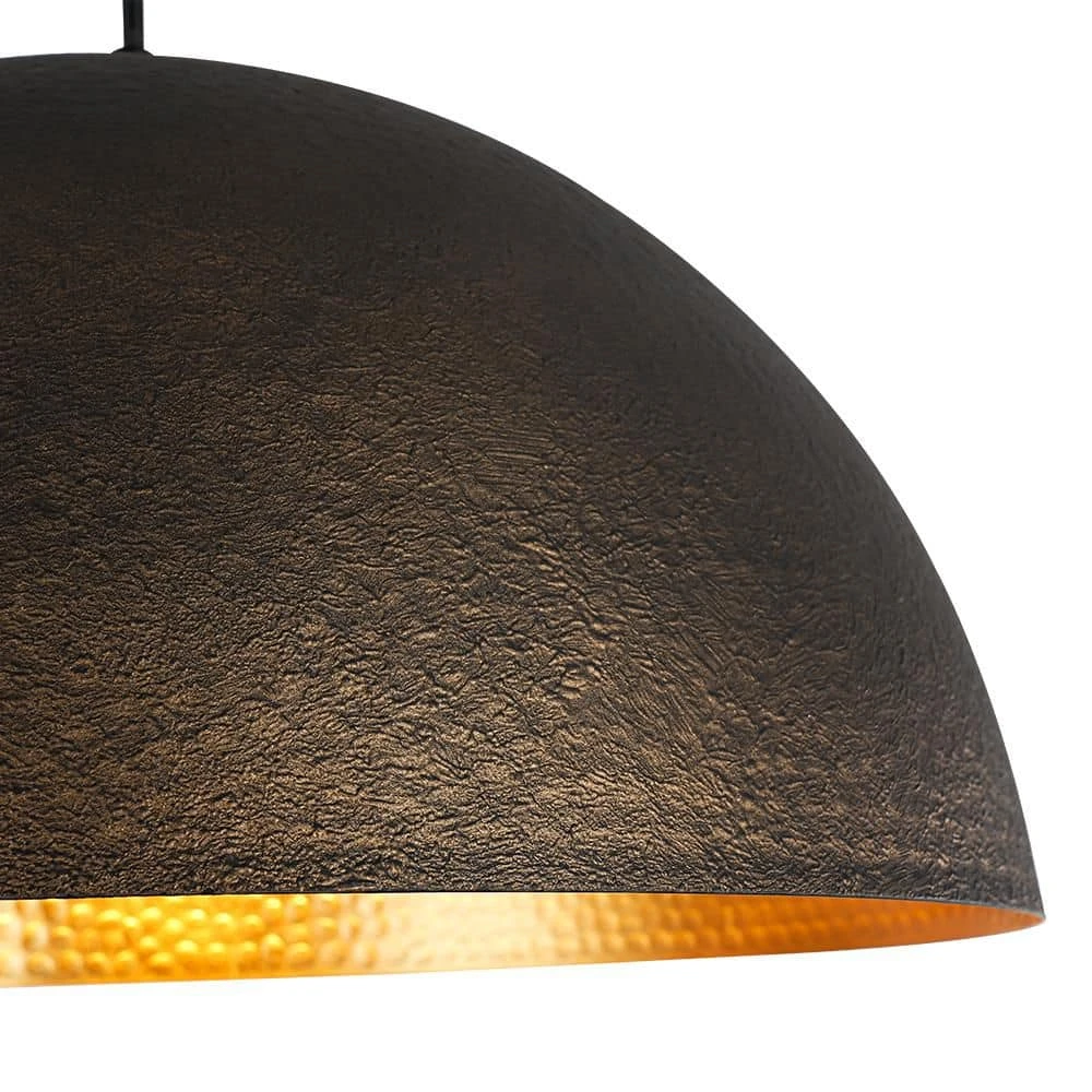 PCover 1-Light 15.7 In.W Texture Black Modern Farmhouse Industrial Metal Dome Pendant Light For Kitchen 13 PCover 1-Light 15.7 In.W Texture Black Modern Farmhouse Industrial Metal Dome Pendant Light For Kitchen - Image 11