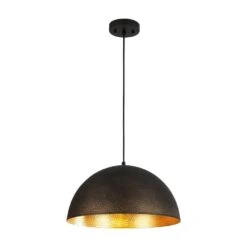 PCover 1-Light 15.7 In.W Texture Black Modern Farmhouse Industrial Metal Dome Pendant Light For Kitchen 31 PCover 1-Light 15.7 In.W Texture Black Modern Farmhouse Industrial Metal Dome Pendant Light For Kitchen -Lamp Parts texture black huoku pendant lights pd1064741 fa 1000 1