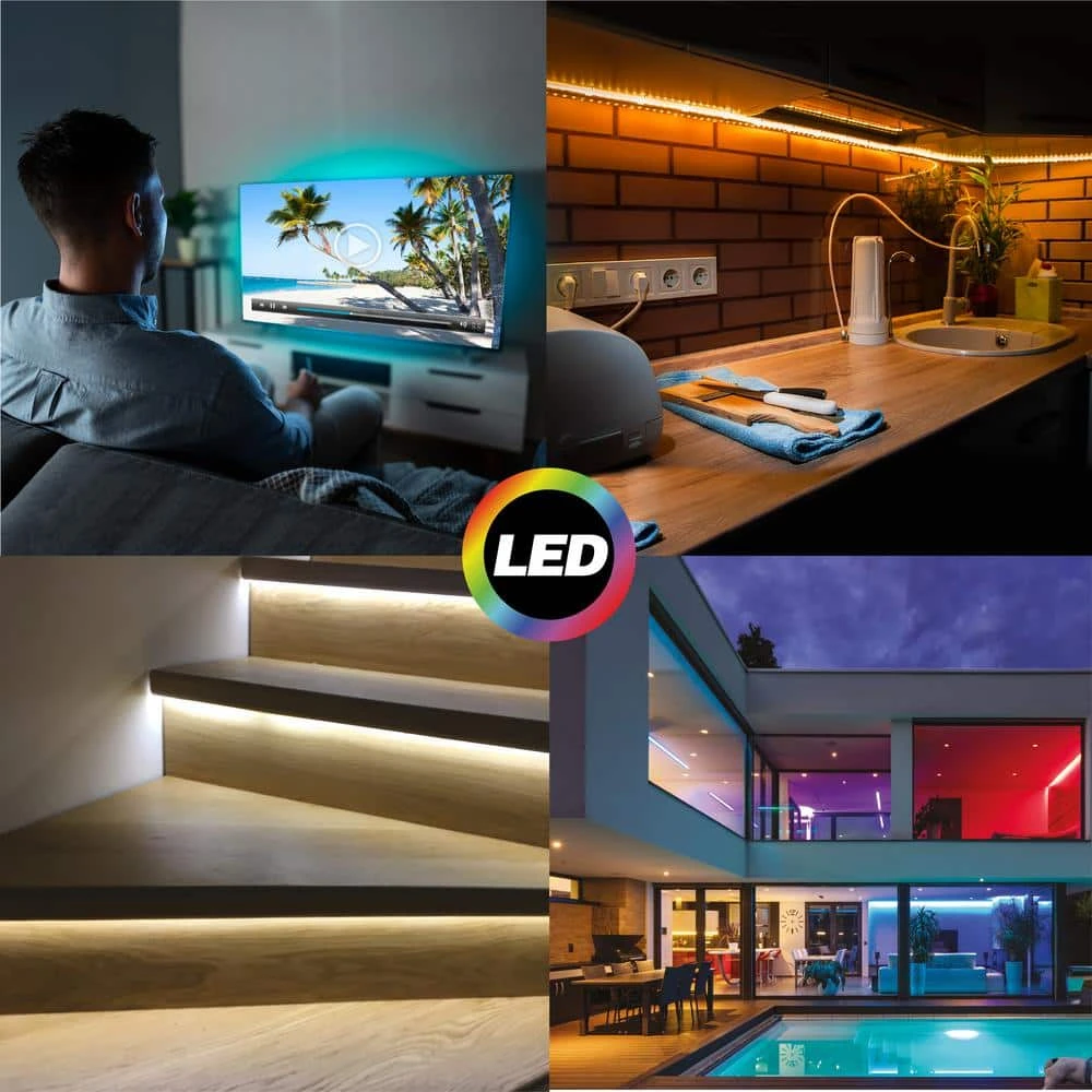 Aura LED 10-Watt Equivalent 16 Ft. Wifi Enabled Smart LED Night Light Strip (1-Strip) 6 Aura LED 10-Watt Equivalent 16 Ft. Wifi Enabled Smart LED Night Light Strip (1-Strip) - Image 4