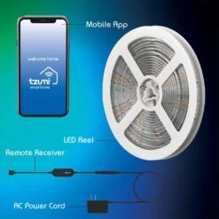 Aura LED 10-Watt Equivalent 16 Ft. Wifi Enabled Smart LED Night Light Strip (1-Strip) 10 Aura LED 10-Watt Equivalent 16 Ft. Wifi Enabled Smart LED Night Light Strip (1-Strip) -Lamp Parts tzumi led strip lights 8753hd 40 1000