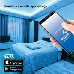 Aura LED 10-Watt Equivalent 16 Ft. Wifi Enabled Smart LED Night Light Strip (1-Strip) 14 Aura LED 10-Watt Equivalent 16 Ft. Wifi Enabled Smart LED Night Light Strip (1-Strip) -Lamp Parts tzumi led strip lights 8753hd fa 1000