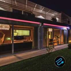 Aura Color Shape Outdoor/Indoor 16 Ft. Plug-in Color Changing Light LED Rope Light With Remote -Lamp Parts tzumi rope lights 7359hd 1f 1000