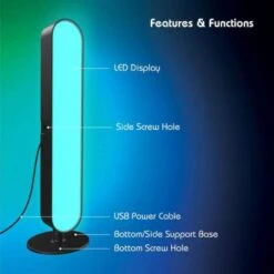 Aura LED Black 9.8 In. Multi-Color Light Bar Lamp With Remote -Lamp Parts tzumi tv and gaming lights 7666hd 1f 1000