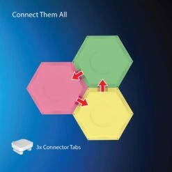 Aura LED Hex Glow Battery Operated (3-Pack) 13 Aura LED Hex Glow Battery Operated (3-Pack) -Lamp Parts tzumi wall light panels 9003hd 4f 1000