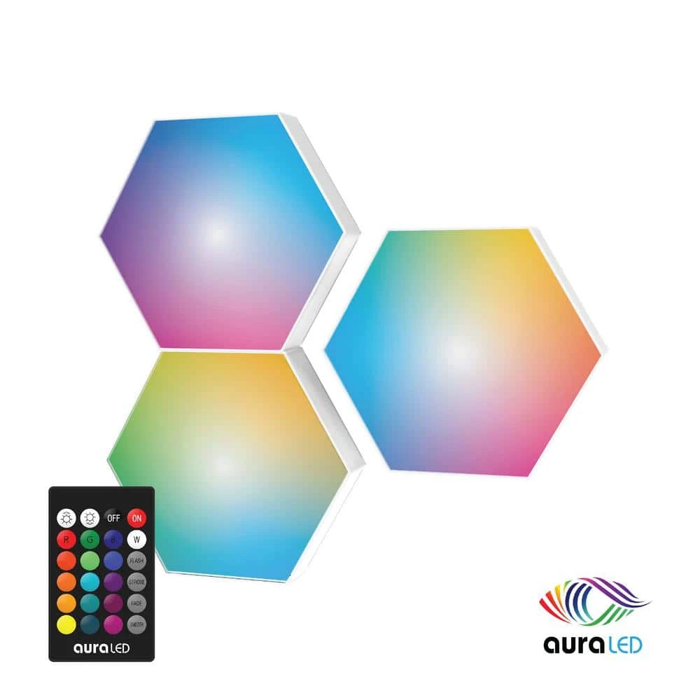 Aura LED Hex Glow Battery Operated (3-Pack) 3 Aura LED Hex Glow Battery Operated (3-Pack)