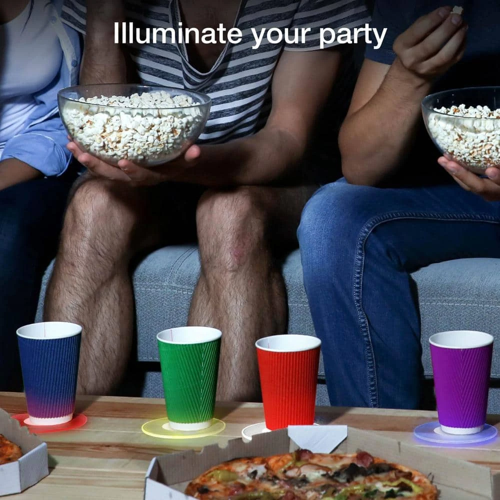 Aura Circular LED Lighted Coasters (4-Pack) 7 Aura Circular LED Lighted Coasters (4-Pack) - Image 5