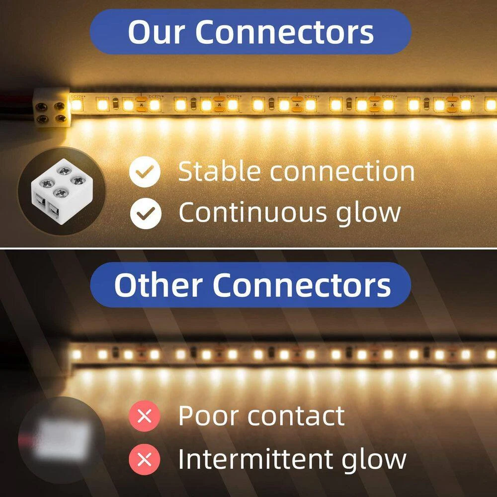 LED Strip Connectors 2-Pin 8mm Solderless, Easy-to-Install, Solid Connection For LED Strips (20-Pc) 7 LED Strip Connectors 2-Pin 8mm Solderless, Easy-to-Install, Solid Connection For LED Strips (20-Pc) - Image 5