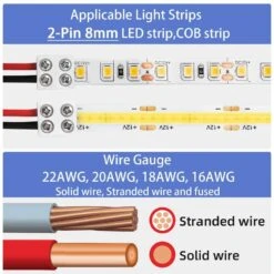 LED Strip Connectors 2-Pin 8mm Solderless, Easy-to-Install, Solid Connection For LED Strips (20-Pc) 15 LED Strip Connectors 2-Pin 8mm Solderless, Easy-to-Install, Solid Connection For LED Strips (20-Pc) -Lamp Parts under cabinet lighting accessories 27isa17359 44 1000