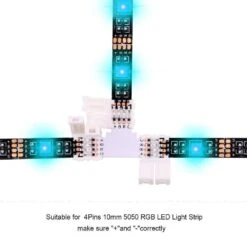 LED Strip Light Connectors Kit, 4 Pin RGB 5050 10mm, Includes L Shape And T Shape Connectors, 40-Pack -Lamp Parts under cabinet lighting accessories 27isa17360 66 1000