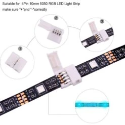 LED Strip Light Connectors Kit, 4 Pin RGB 5050 10mm, Includes L Shape And T Shape Connectors, 40-Pack -Lamp Parts under cabinet lighting accessories 27isa17360 c3 1000