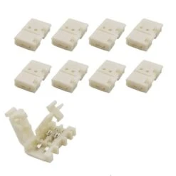 LED Strip Connectors Solderless 2-Pin Unwired Clips For 8mm Single Color SMD 3528 2835 Tape Lights (10-Pack)