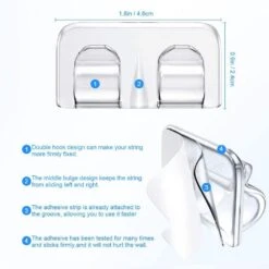 Outdoor Series Clear LED Light Hanging Clips With Waterproof Adhesive Strips - 26-Pack For Christmas And Patio Lighting 13 Outdoor Series Clear LED Light Hanging Clips With Waterproof Adhesive Strips - 26-Pack For Christmas And Patio Lighting -Lamp Parts under cabinet lighting accessories 27isa17367 4f 1000