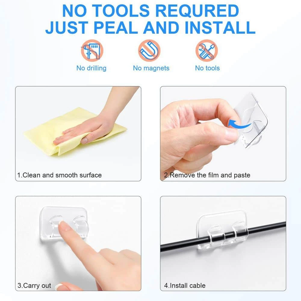 Outdoor Series Clear LED Light Hanging Clips With Waterproof Adhesive Strips - 26-Pack For Christmas And Patio Lighting 9 Outdoor Series Clear LED Light Hanging Clips With Waterproof Adhesive Strips - 26-Pack For Christmas And Patio Lighting - Image 7