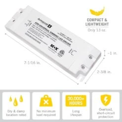 45-Watt Universal Dimmable 24-Volt DC LED Driver TRIAC Transformer -Lamp Parts under cabinet lighting accessories 860450 c3 1000
