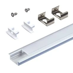 Recess Mount LED Tape Light Channel, Silver (5-Pack)