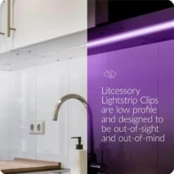 Lightstrip Mounting Clip For Philips HUE Lightstrip - 50-Pack, Transparent, Strong, Removable - Includes Wood Screws -Lamp Parts under cabinet lighting accessories hue aus lightstripclip c50a 1f 1000