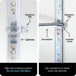 Lightstrip Mounting Clip For Philips HUE Lightstrip - 50-Pack, Transparent, Strong, Removable - Includes Wood Screws -Lamp Parts under cabinet lighting accessories hue aus lightstripclip c50a 44 1000