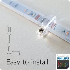 Lightstrip Mounting Clip For Philips HUE Lightstrip - 50-Pack, Transparent, Strong, Removable - Includes Wood Screws -Lamp Parts under cabinet lighting accessories hue aus lightstripclip c50a 4f 1000