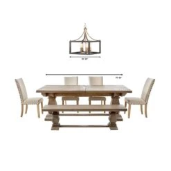 Boswell Quarter 20 In. 5-Light Gold Farmhouse Square Chandelier With Painted Black Distressed Wood Accents For Kitchens -Lamp Parts vintage brass hampton bay pendant lights 7949hdcvbdi a0 1000