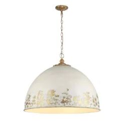 Golden Lighting Alison 21.25 In. 8 Light Vintage Gold Pendant Light With Antique Ivory Shade -Lamp Parts vintage gold golden lighting pendant lights 0809 8p vg ai 4f 1000