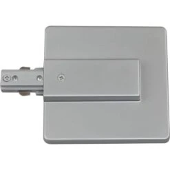 Silver Gray Live End J-Box Feed/Live End Connector For 120-Volt 1-Circuit/1-Neutral Track Systems