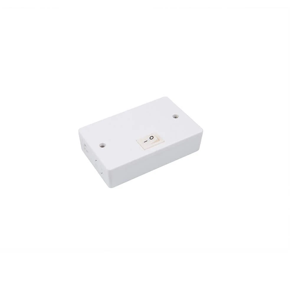 White Hardwired Box With On/Off Switch For Line Voltage Puck Light 3 White Hardwired Box With On/Off Switch For Line Voltage Puck Light