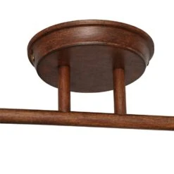 4-Light Walnut Ceiling Wave Bar Fixture With Art Glass Shades -Lamp Parts walnut hampton bay track lighting kits ec4881wal a0 1000