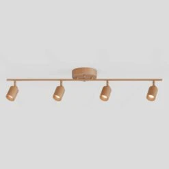 Shura Warm Brown Integrated LED Fixed Track Light Rotatable Cylinder Heads 3 Ft. Track Lighting Kit 3000 K 2240 Lumens -Lamp Parts warm brown 3000k vidalite track lighting kits ce1060082 44 1000