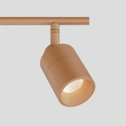 Shura Warm Brown Integrated LED Fixed Track Light Rotatable Cylinder Head 4 Ft. Track Lighting Kit 3000K 2450 Lumen -Lamp Parts warm brown vidalite track lighting kits ce1060072 4f 1000