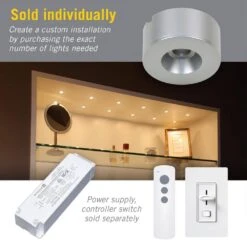 PureVue Mini Dimmable Under Cabinet LED Puck Light 2700K -Lamp Parts warm white armacost lighting puck lights 212110 1f 1000