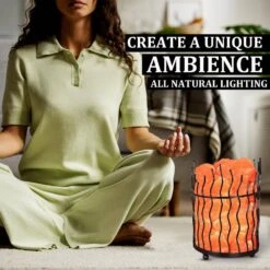 Himalayan Glow Pillar Style Basket Salt Lamp 15 Himalayan Glow Pillar Style Basket Salt Lamp -Lamp Parts wbm himalayan novelty lights d 1332 44 1000