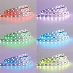 LED Multi-Color Strips Light, RGB Strips Light, Wi-Fi (1x5M) (Pack Of 2) 16 LED Multi-Color Strips Light, RGB Strips Light, Wi-Fi (1x5M) (Pack Of 2) -Lamp Parts wbm smart led strip lights lp 03 2pk 1f 1000