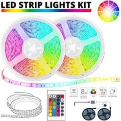 LED Multi-Color Strips Light, RGB Strips Light, Wi-Fi (1x5M) (Pack Of 2) 19 LED Multi-Color Strips Light, RGB Strips Light, Wi-Fi (1x5M) (Pack Of 2) -Lamp Parts wbm smart led strip lights lp 03 2pk 76 1000