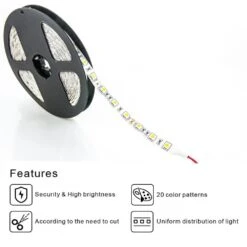2 X 5M, 6.14 In. Height LED Light Strips Color Changing RGB Kit With Color Changing RF Remote, Finish: White (Pack Of 4) -Lamp Parts wbm smart led strip lights lp 04 4pk c3 1000