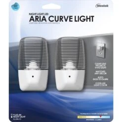 Clear Aria Curve LED Night Light (2-Pack) -Lamp Parts westek night lights nl aria c2 44 1000