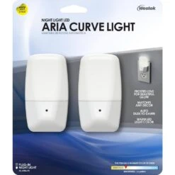 Frosted Aria Curve LED Night Light (2-Pack) -Lamp Parts westek night lights nl aria f2 44 1000