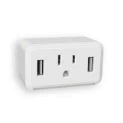 White Cube LED Night Light With Power Outlet And Duel USB Outlets