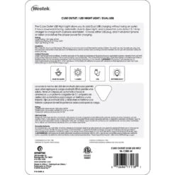 White Cube LED Night Light With Power Outlet And Duel USB Outlets -Lamp Parts westek night lights nl cube w fa 1000